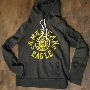 American Eagle hoodie gray/yellow sz M